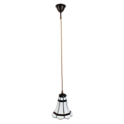 Stropní Tiffany lampa hnědé pruhy BrownLine - Ø 15*115 cm E14/max 1*25W