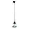 Modrá závěsná Tiffany lampa červené pruhy RedLine - Ø 15*115 cm E14/max 1*25W