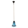 Modrá závěsná Tiffany lampa červené pruhy RedLine - Ø 15*115 cm E14/max 1*25W