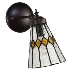 Nástěnná Tiffany lampa žluté detaily YelloRhom - 17*12*23 cm E14/max 1*40W