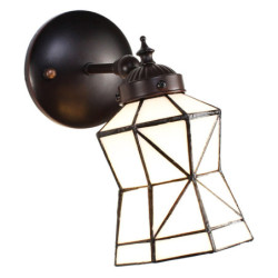 Bílá nástěnná tiffany lampa Joanne - 17*12*23 cm E14/max 1*40W