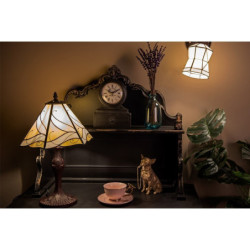 Bílá nástěnná tiffany lampa Joanne - 17*12*23 cm E14/max 1*40W
