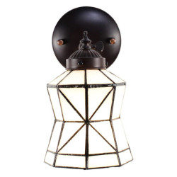 Bílá nástěnná tiffany lampa Joanne - 17*12*23 cm E14/max 1*40W