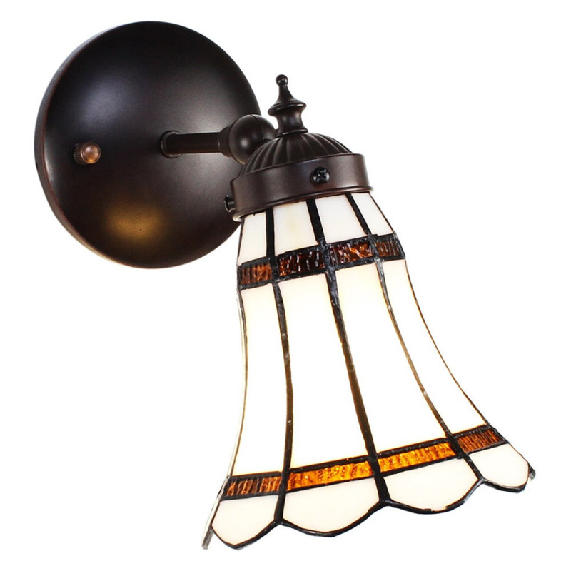 Nástěnná lampa Tiffany s bílým stínidlem BrownLine - 17*12*23 cm E14/max 1*40W