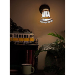 Nástěnná lampa Tiffany s bílým stínidlem BrownLine - 17*12*23 cm E14/max 1*40W