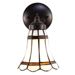 Nástěnná lampa Tiffany s bílým stínidlem BrownLine - 17*12*23 cm E14/max 1*40W