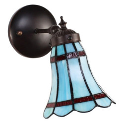 Modrá nástěnná Tiffany lampa červené pruhy RedLine - 17*12*23 cm E14/max 1*40W
