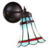 Modrá nástěnná Tiffany lampa červené pruhy RedLine - 17*12*23 cm E14/max 1*40W