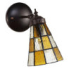 Závěsná Tiffany lampa se žlutými detaily Chessboa - 17*12*23 cm E14/max 1*40W