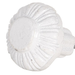 Bílá kovová úchytka Giada  - Ø 3*3 cm