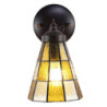 Závěsná Tiffany lampa se žlutými detaily Chessboa - 17*12*23 cm E14/max 1*40W