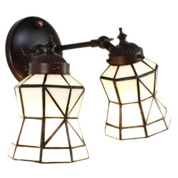 Nástěnná lampa Tiffany s bílými stínidly Joanne - 30*23*23 cm E14/max 2*25W