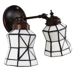 Nástěnná lampa Tiffany s bílými stínidly Joanne - 30*23*23 cm E14/max 2*25W