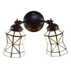 Nástěnná lampa Tiffany s bílými stínidly Joanne - 30*23*23 cm E14/max 2*25W