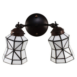 Nástěnná lampa Tiffany s bílými stínidly Joanne - 30*23*23 cm E14/max 2*25W