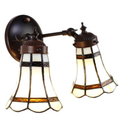 Nástěnná lampa Tiffany s bílými stínidly BrownLine - 30*23*23 cm E14/max 2*25W