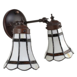 Nástěnná lampa Tiffany s bílými stínidly BrownLine - 30*23*23 cm E14/max 2*25W