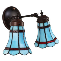 Nástěnná Tiffany lampa 2 stínidla červené pruhy RedLine - 30*23*23 cm E14/max 2*25W