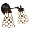 Nástěnná lampa Tiffany s bílými stínidly Panne - 30*23*23 cm E14/max 2*25W