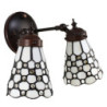 Nástěnná lampa Tiffany s bílými stínidly Panne - 30*23*23 cm E14/max 2*25W