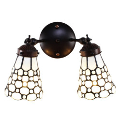 Nástěnná lampa Tiffany s bílými stínidly Panne - 30*23*23 cm E14/max 2*25W