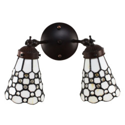Nástěnná lampa Tiffany s bílými stínidly Panne - 30*23*23 cm E14/max 2*25W