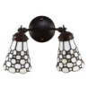 Nástěnná lampa Tiffany s bílými stínidly Panne - 30*23*23 cm E14/max 2*25W