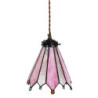 Závěsná lampa Tiffany Flowerbell pink - 18*15*115 cm E14/max 1*25W