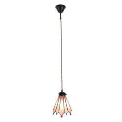 Závěsná lampa Tiffany Flowerbell pink - 18*15*115 cm E14/max 1*25W