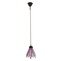 Závěsná lampa Tiffany Flowerbell pink - 18*15*115 cm E14/max 1*25W