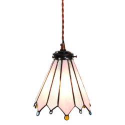 Závěsná lampa Tiffany Flowerbell pink - 18*15*115 cm E14/max 1*25W