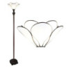 Bílá stojací Tiffany lampa ve tvaru květu Flower white - Ø 31*183 cm E27/max 1*40W