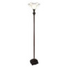 Bílá stojací Tiffany lampa ve tvaru květu Flower white - Ø 31*183 cm E27/max 1*40W
