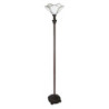 Bílá stojací Tiffany lampa ve tvaru květu Flower white - Ø 31*183 cm E27/max 1*40W