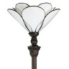 Bílá stojací Tiffany lampa ve tvaru květu Flower white - Ø 31*183 cm E27/max 1*40W