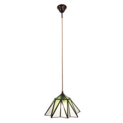 Zelený závěsný Tiffany lustr ve tvaru květu Hiede - Ø 31*107 cm E27/max 1*40W