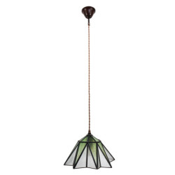 Zelený závěsný Tiffany lustr ve tvaru květu Hiede - Ø 31*107 cm E27/max 1*40W