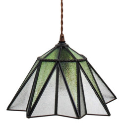 Zelený závěsný Tiffany lustr ve tvaru květu Hiede - Ø 31*107 cm E27/max 1*40W