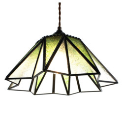 Zelený závěsný Tiffany lustr ve tvaru květu Hiede - Ø 31*107 cm E27/max 1*40W