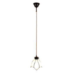 Bílá závěsná Tiffany lampa ve tvaru květu Folwia  - Ø18*115 cm E14/max 1*25W