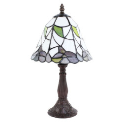 Stolní lampa Tiffany se zdobenou nohou Pinia - Ø 20*34 cm E14/max 1*25W