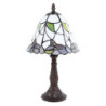 Stolní lampa Tiffany se zdobenou nohou Pinia - Ø 20*34 cm E14/max 1*25W