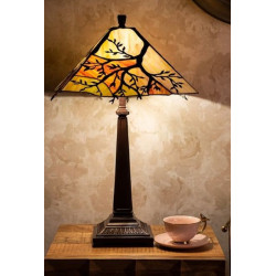 Hranatá stolní lampa Tiffany s větvemi stromu Tree - Ø 36*57 cm E27/max 2*60W