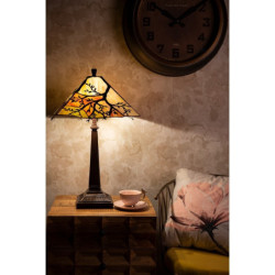 Hranatá stolní lampa Tiffany s větvemi stromu Tree - Ø 36*57 cm E27/max 2*60W