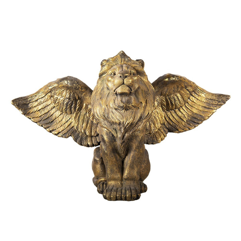 Zlatá antik dekorace socha lev s křídly Lion Gold - 100*50*62 cm