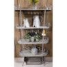 Šedý kovový retro stojan na květiny Storage rack - 91*36*168 cm