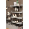 Šedý kovový retro stojan na květiny Storage rack - 91*36*168 cm