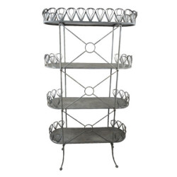 Šedý kovový retro stojan na květiny Storage rack - 91*36*168 cm