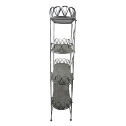 Šedý kovový retro stojan na květiny Storage rack - 91*36*168 cm
