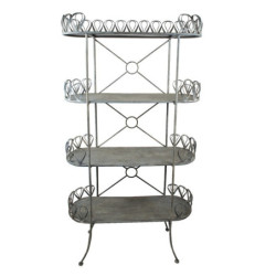 Šedý kovový retro stojan na květiny Storage rack - 91*36*168 cm